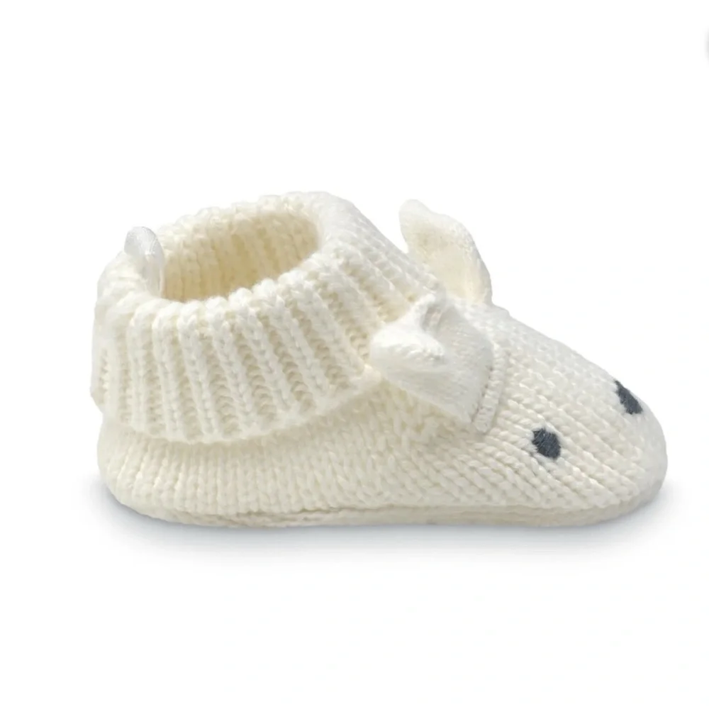 Carter’s Adorable Cream Knit Baby Booties With Bunny Design